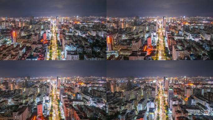 泉州丰泽街夜景航拍延时