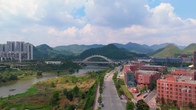 城市风光 职教城 龙凤大桥 建设学院