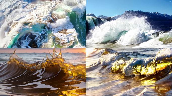 海浪合集、唯美海浪、波涛汹涌、浪拍岸