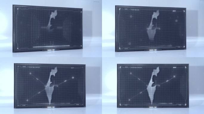 Pin-Art以色列地图与HUD UI动画