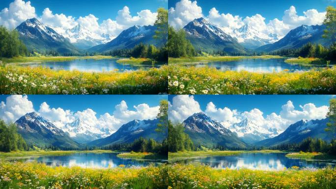 海晏河清的山水风光