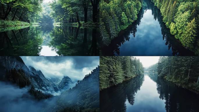 原始森林 大自然 青山绿水 山水俯瞰森林