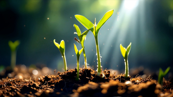 植物种子生长发芽破土生命延时
