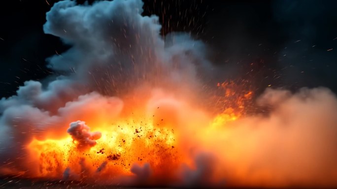 巨大的爆炸效果烟雾爆炸