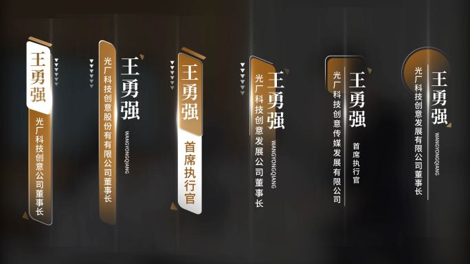 金黄色人名字幕条