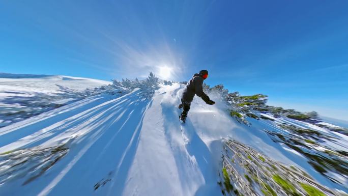 高山滑雪第一视角拍摄