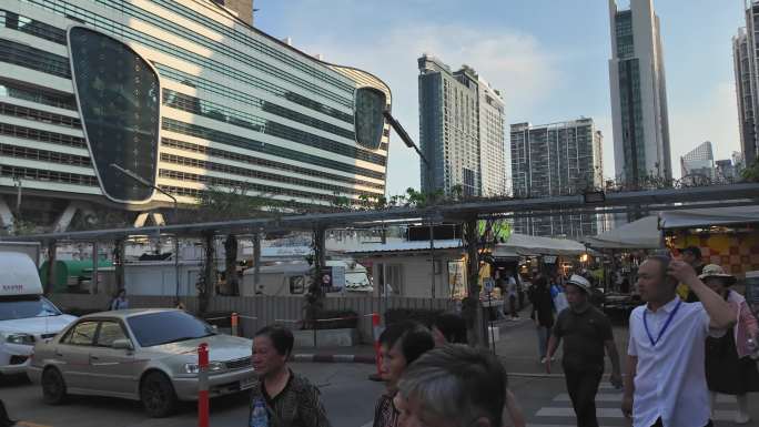 泰国曼谷芭提雅海上集市美食风光