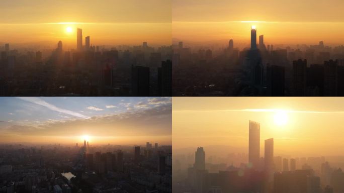 4k航拍昆明城市日出