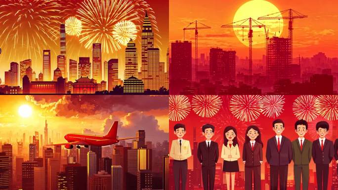 我和我的祖国庆祝国庆MG卡通动画视频素材