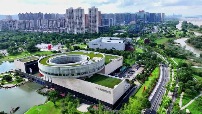 湖南长沙美术馆航拍