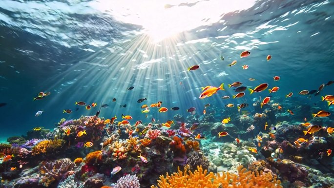 水族馆隧道海洋水族馆珊瑚狮子鱼海龟海马