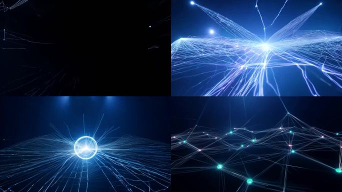线条交织 点线粒子 科技光线效果
