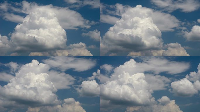 蓝天白云云朵流动延时