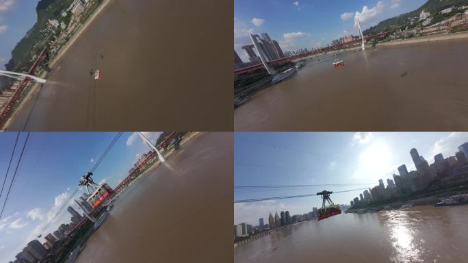 重庆长江索道航拍穿越机FPV