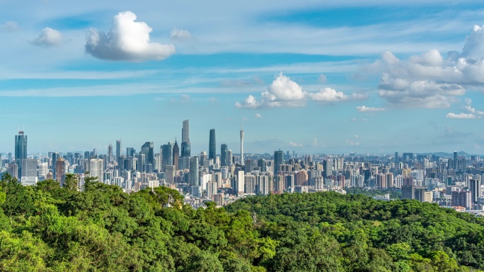 广州白云山城市远景延时