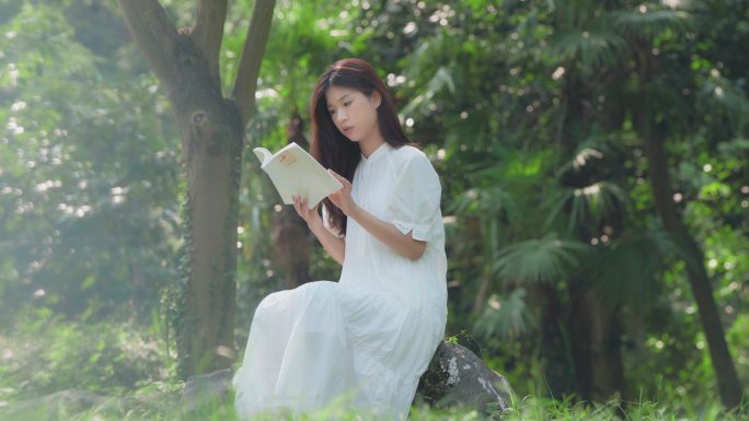 美女看书阅读文艺小清新