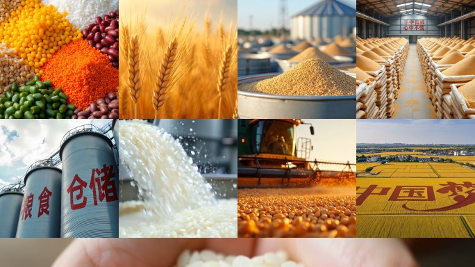 粮食日片头-农业稻谷小麦粮仓粮库粮食储备