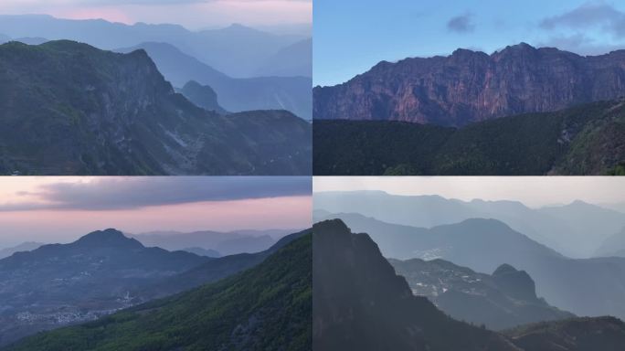 昆明轿子雪山景区神仙坝山峰绝美日落峡谷