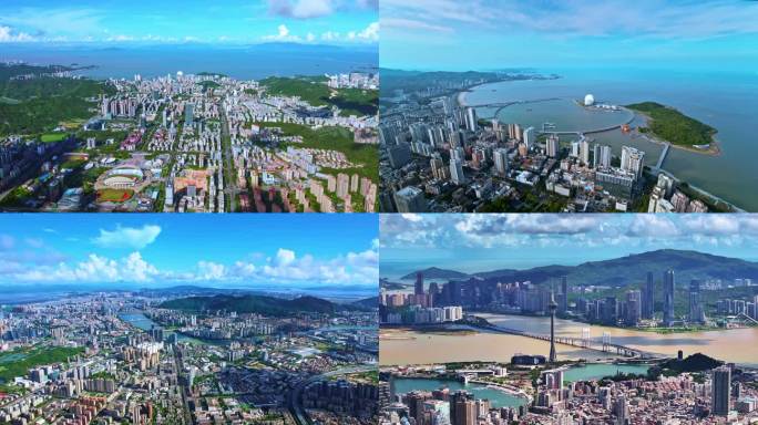 珠海城市地标航拍香洲区大全景