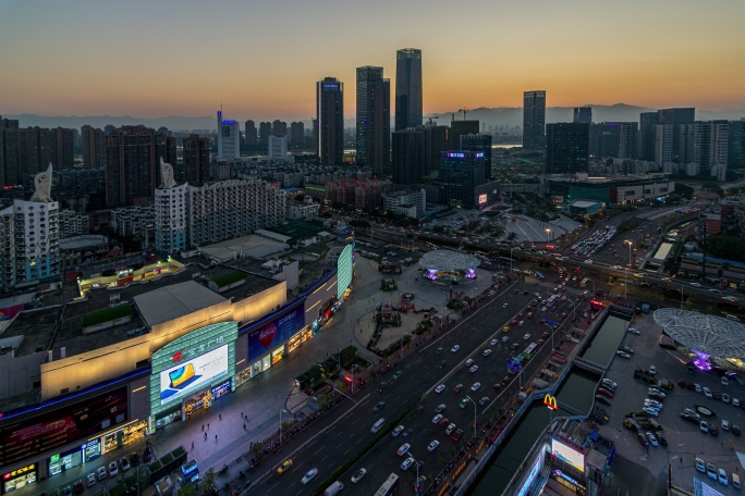 福州宝龙万宝商圈日转夜延时