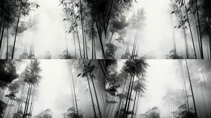 水墨竹子竹林动画背景