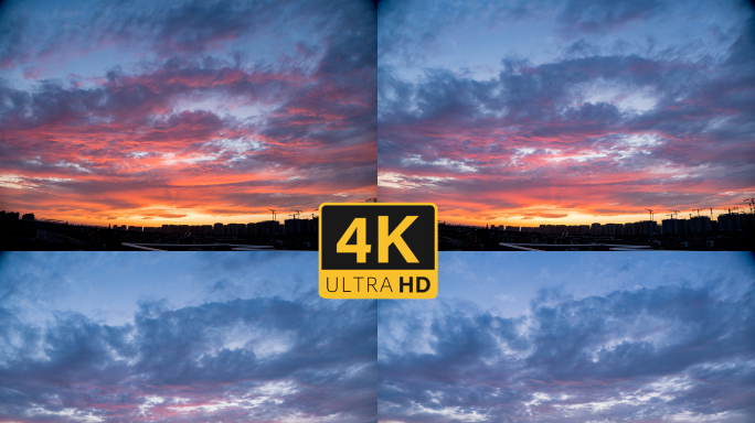 【4K】火烧云朝霞晚霞云延时摄影