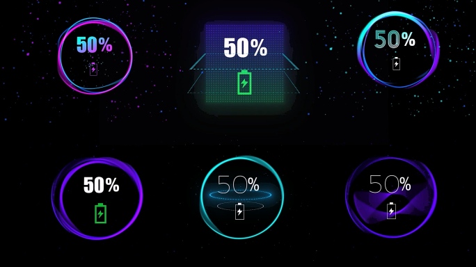 手机快速充电进度界面AE模板