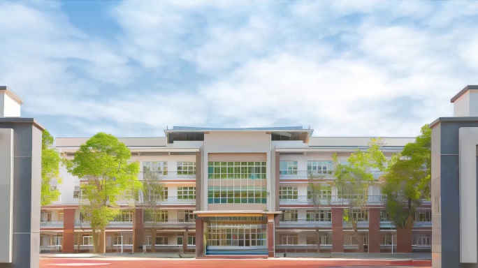 学校校门校园青春场景大屏