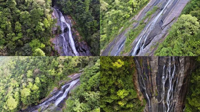 云南红河州蒙自金平瀑布高山流水原始森林