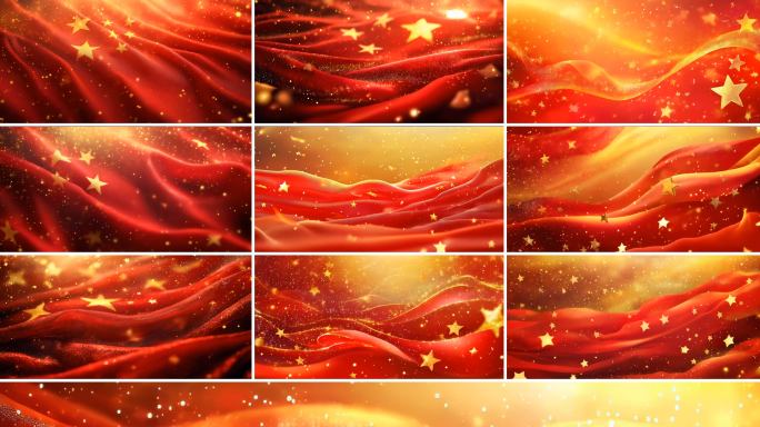 大气红色丝绸星星LED舞台背景