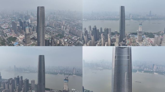 航拍武汉绿地中心大厦