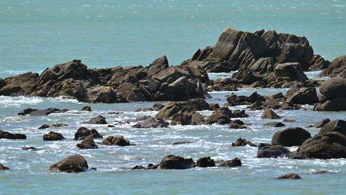 海浪及礁石慢动作