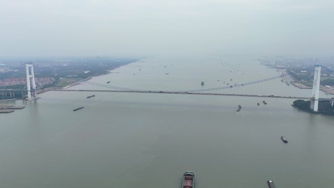 长江江阴外滩航拍