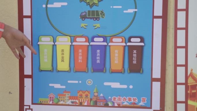 志愿者垃圾分类宣传儿童义工在社区打扫卫生