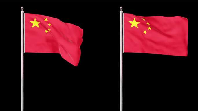 红旗飘飘 透明通道 标准比例