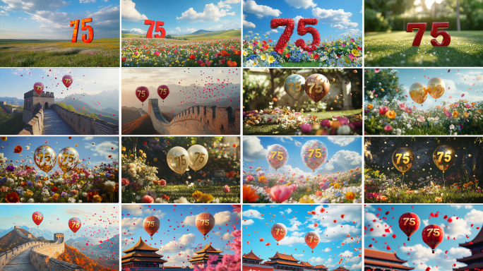 国庆节 国庆75周年 国庆片头 与国同庆