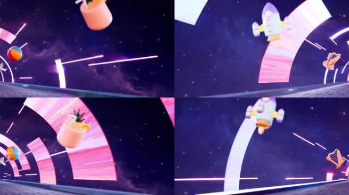 卡通宇宙星空隧道穿梭