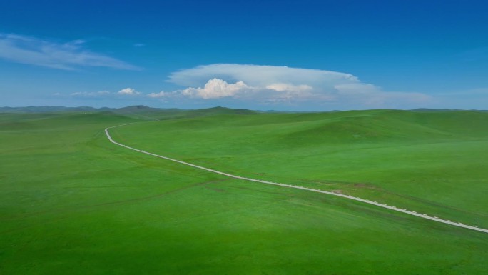 草原蓝天白云 草原天然牧场素材