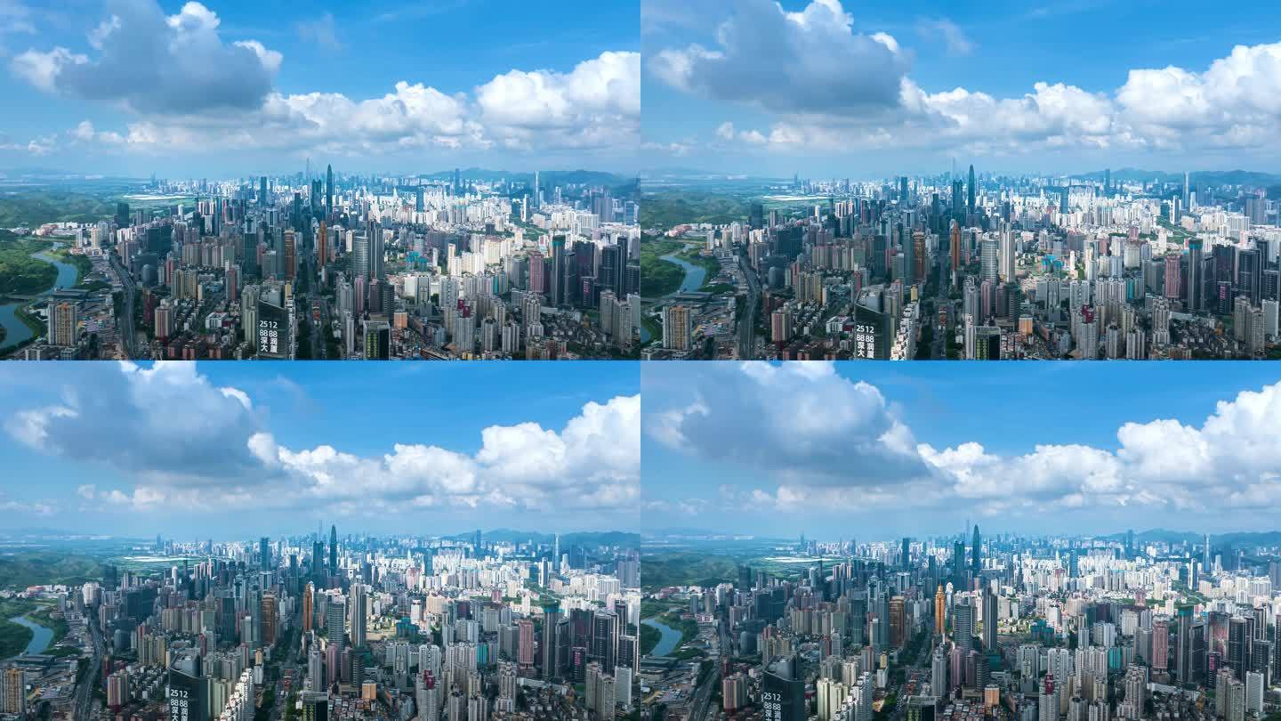 4K深圳罗湖全景延时航拍