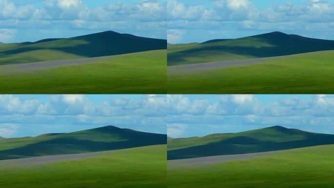 草原蓝天白云 草原天然牧场素材