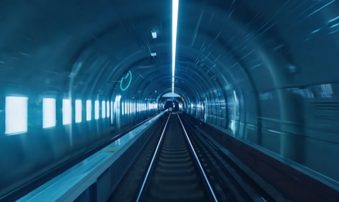 地铁隧道穿梭 未来地铁科技 地铁穿梭延时