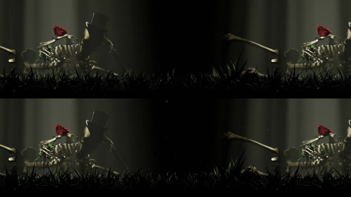 live house骷髅玫瑰场景颓废黑白