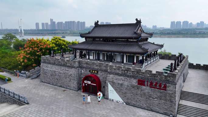 4K航拍湘潭市观湘门合集