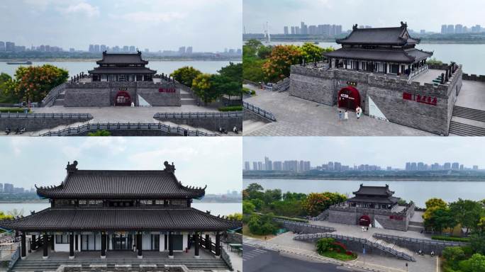 4K航拍湘潭市观湘门合集