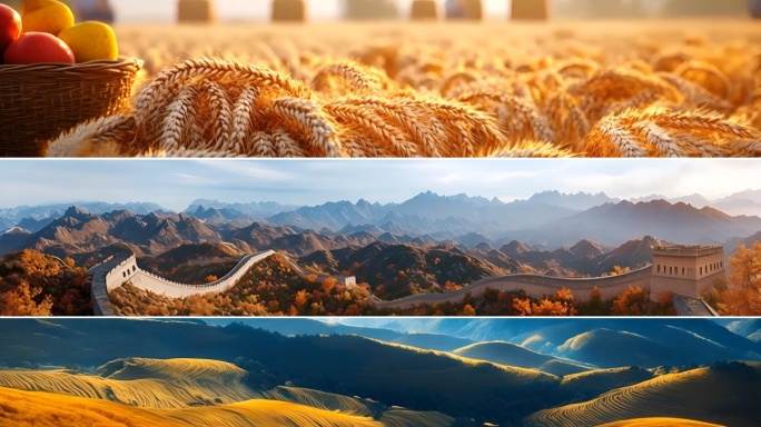 4k宽屏金秋丰收景象