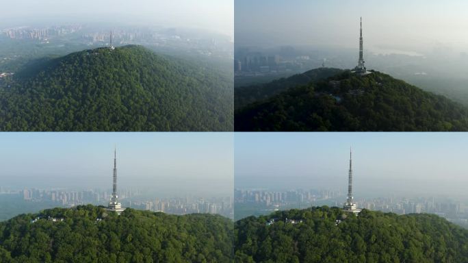 4K大蜀山森林 合肥地标 航拍大景