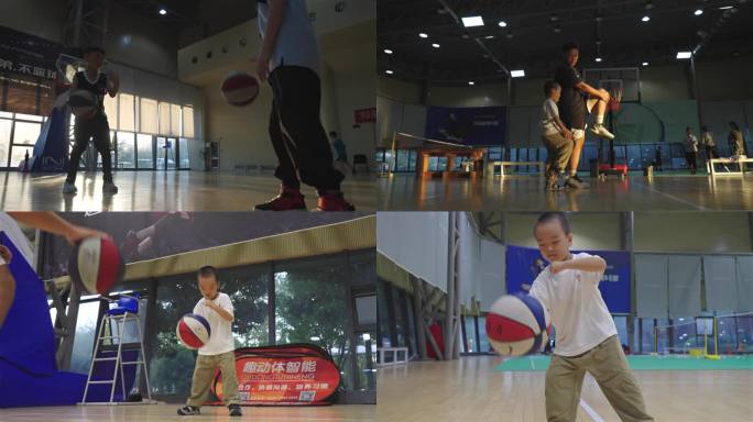 小孩子练习蓝球 体育运动 兴趣爱好