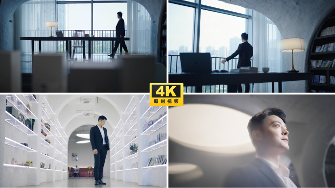 书店图书馆室看书读书办公阅读都市悠闲生活