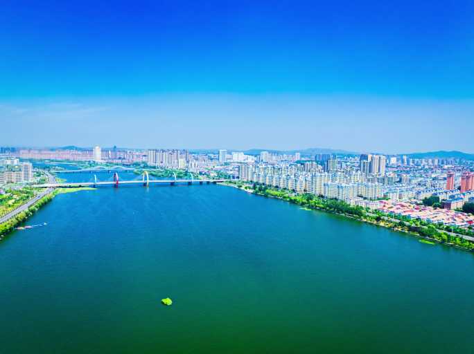 临沂城市风景 沂水沂河5k素材