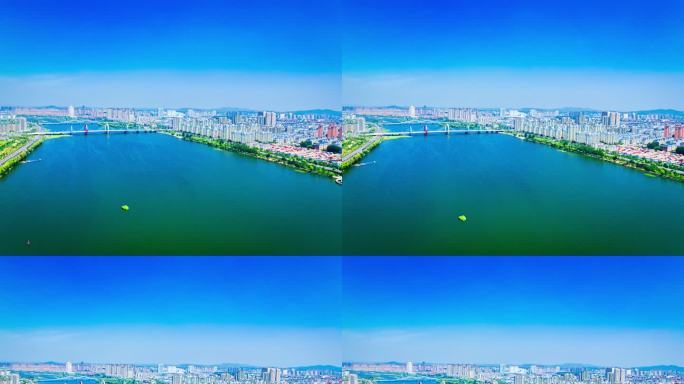 临沂城市风景 沂水沂河5k素材